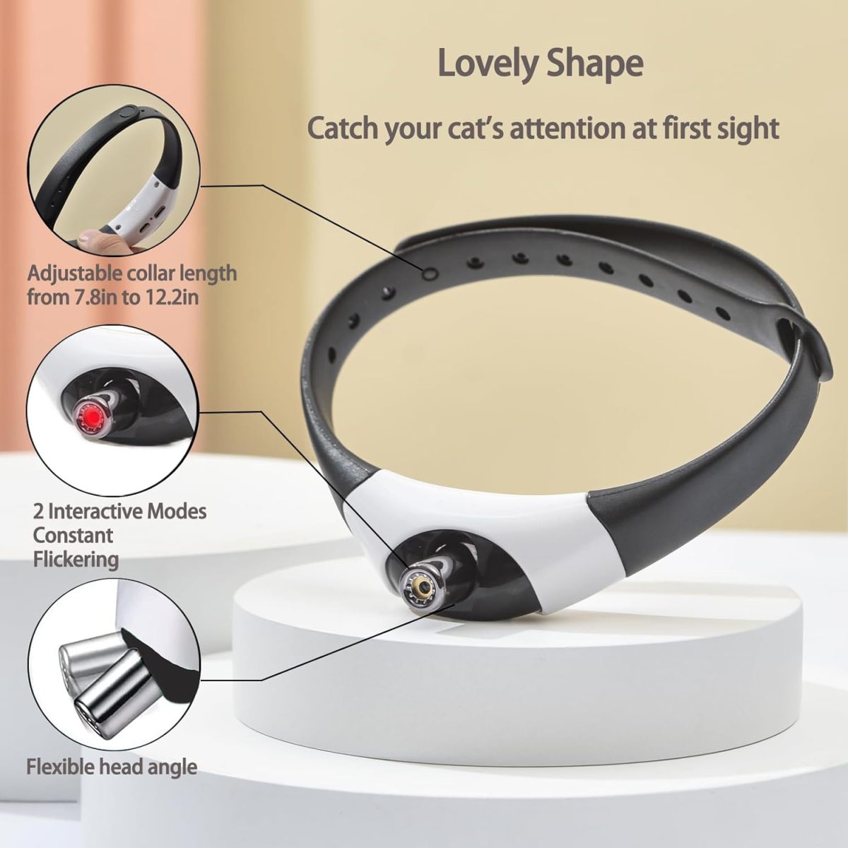 Wearable Automatic Cat Collar Laser Toy with Red Light, Interactive Cat Laser Toys for Indoor Cats, Rechargeable Electric Laser Collar Toy for Kitten - Image 2