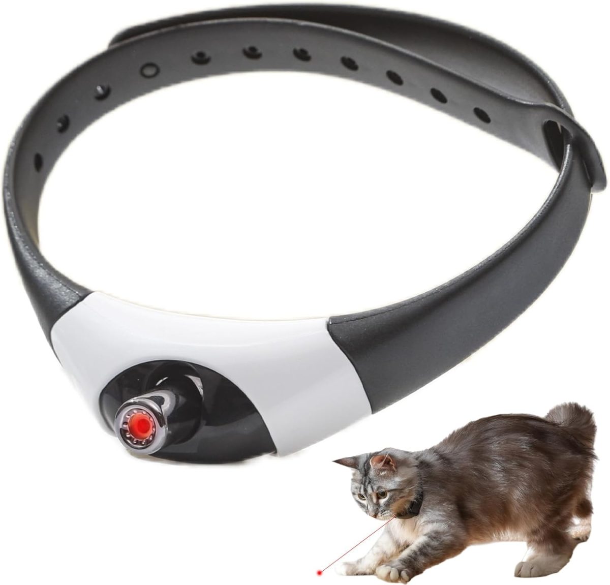 Wearable Automatic Cat Collar Laser Toy with Red Light, Interactive Cat Laser Toys for Indoor Cats, Rechargeable Electric Laser Collar Toy for Kitten - Image 1