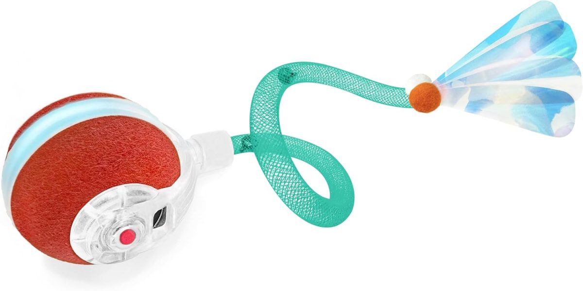Interactive Cat Toys for Indoor Cats,The 3rd Generation Agile Moving Cat Ball with Elastic Mesh Tail,Automatic Kitten Toys for Bored Indoor Adult Cats,Motion Activated - Image 1