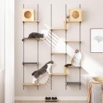 Wall-Mounted Cat Climber Furniture – 25-Piece Set with Cat Shelves, House, Platform, Bridge, Hammock & Scratching Board – DIY Indoor Playground Furniture for Cats