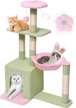 Cute Flower Cat Tree,37in Cute Cat Tree Tower Scratching Posts & Flowery Resting Platform,Small Cat Tree Perfect for Small Medium Cats