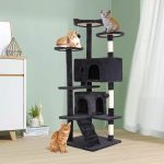 54in Cat Tree Tower for Indoor Cats,Multi-Level Furniture Activity Center with Scratching Posts Stand House Condo ny Toys Kis Pet Play House,Dark Gray - Image 2