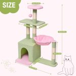 Cute Flower Cat Tree,37in Cute Cat Tree Tower Scratching Posts & Flowery Resting Platform,Small Cat Tree Perfect for Small Medium Cats - Image 2