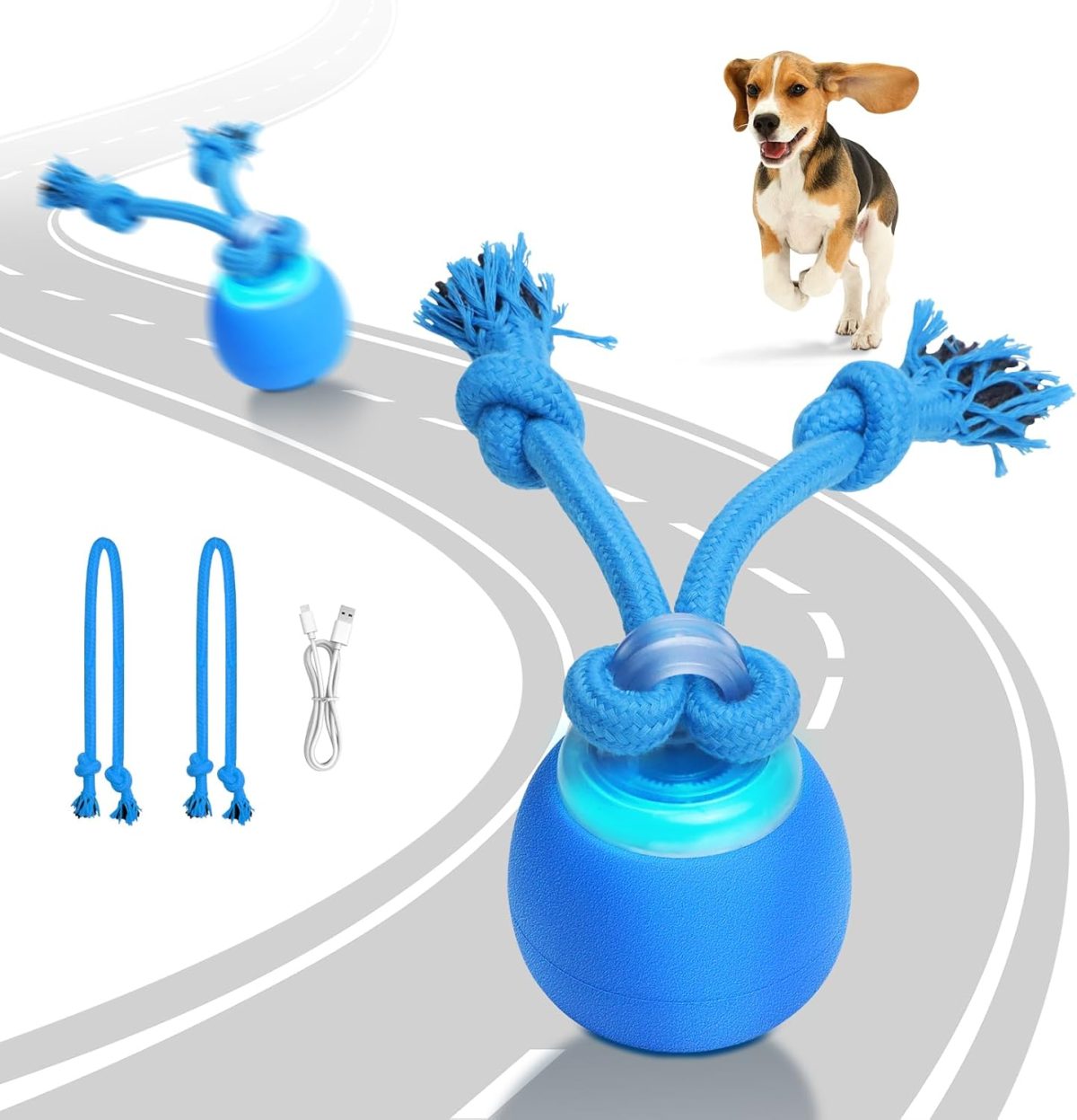 Interactive Dog Toys Electric Dog Ball Touch Wake-up with Dogs Chirping Rechargeable Toys Indoor & Outdoor Fun - Image 1