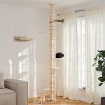 Floor to Ceiling Cat Tree Tower for Indoor Large Cats Tall Cat Climber with Adjustable Height (98-114 inches) 7 Tier Wood Cat Climbing Tower