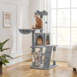 Cat Tree Tower Scratching Post with Hammock Basket 54in - Image 2