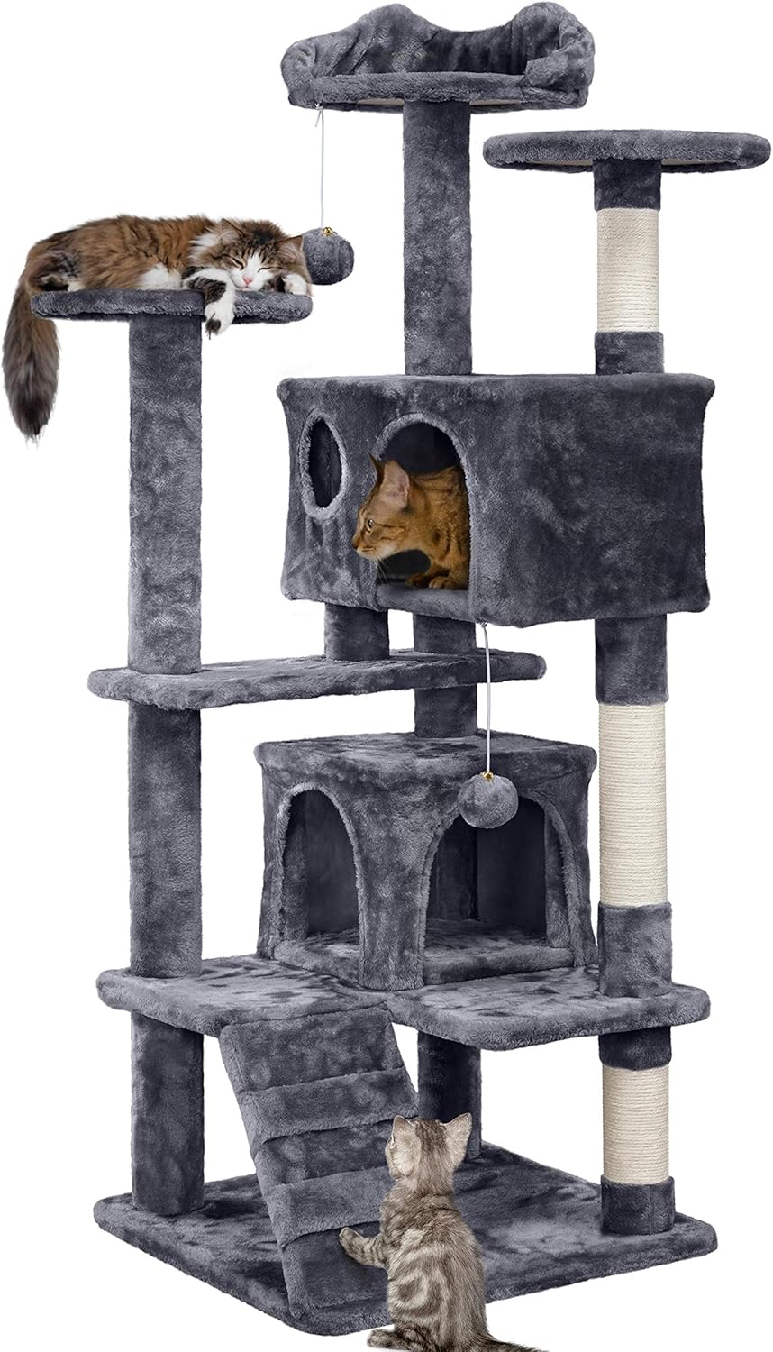81PT8p9g8zL._AC_SL1500_.jpg 54in Cat Tree Tower Condo Furniture Scratch Post for Kis Pet House Play - Image 1