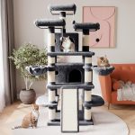 68 Inches Multi-Level Large Cat Tree for Large Kitties/Big Cat Tower with Condo/Cozy Plush ‌Pussycat Perches/Sisal Scratching Posts and Hammocks/Activity Center/Dark Grey - Image 2